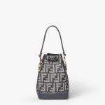 FENDI Mon Tresor Dark blue denim-effect FF jacquard mini-bag - Image 2